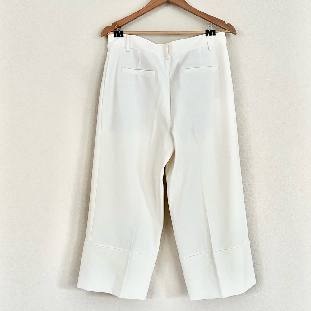 TIBI Anson Cuffed Nerd Wide Leg Pants in Ivory White - Picture 7 of 11